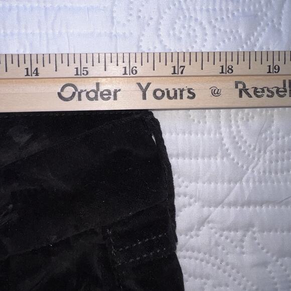 Seven7 Pants Womens Size 14 Black Velvet Tummyless High Rise Skinny Stretch - Picture 9 of 16